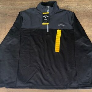 Callaway Men's Black and Gray Quarter-Zip Performance Jacket Medium (NWT)